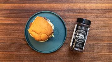 California-Style Bison Smash Burger with Black Label Musket Powder