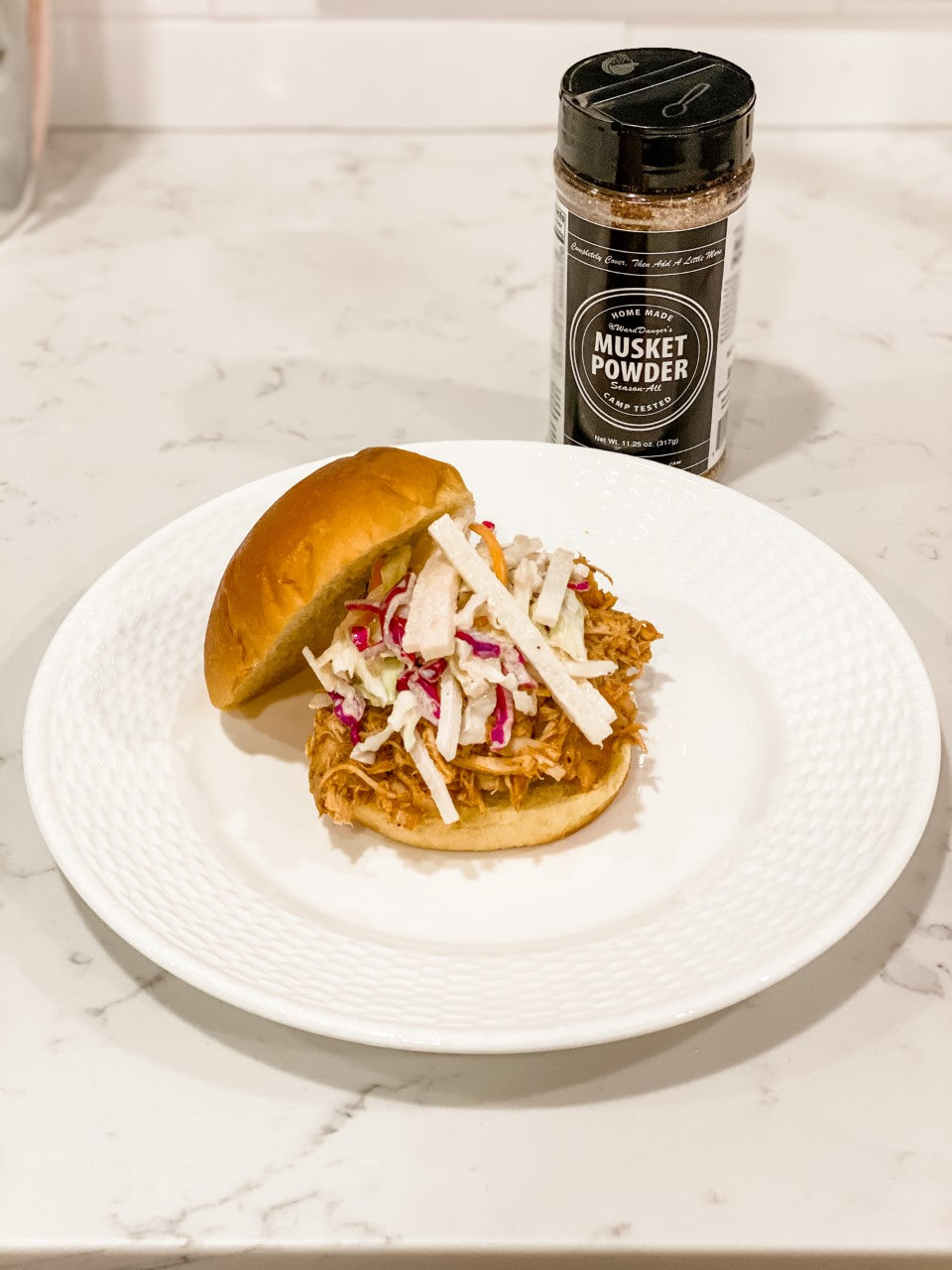 Slow Cooked BBQ Pulled Chicken with Jicama Slaw!