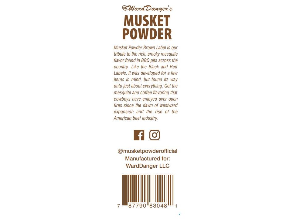 Musket Powder Brown Label 4 oz. (Pure Southwestern BBQ Flavor)