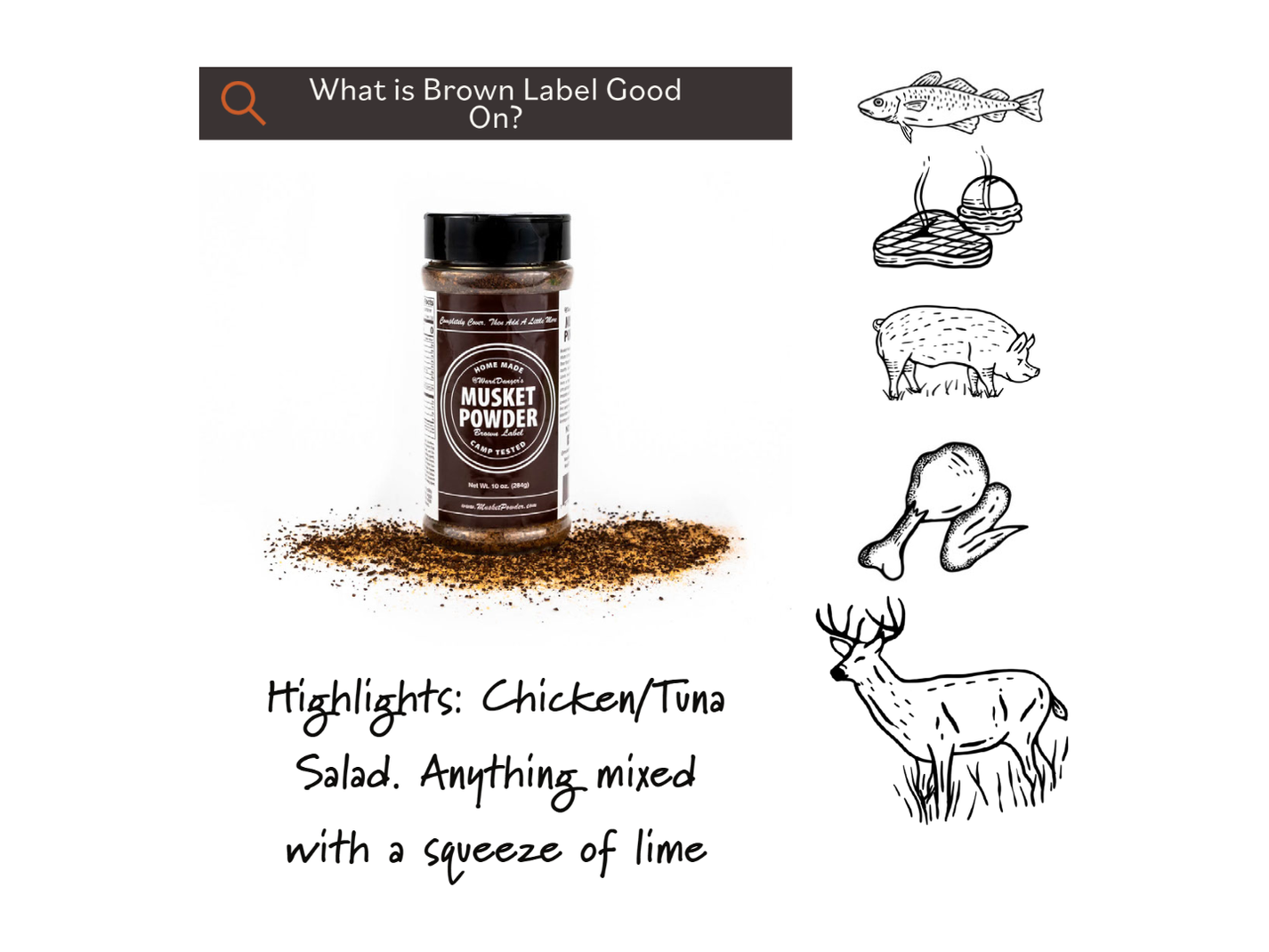 Musket Powder Brown Label | Mesquite BBQ Rub with Roasted Coffee ...