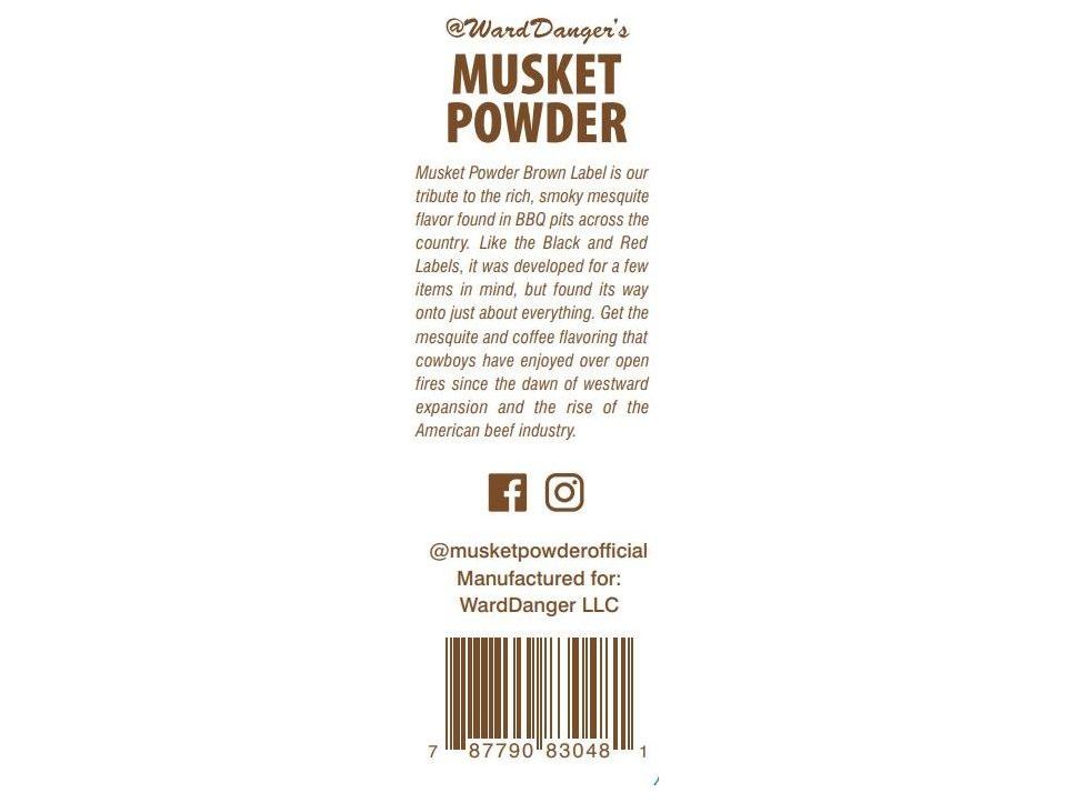 Musket Powder Brown Label | Mesquite BBQ Rub with Roasted Coffee ...